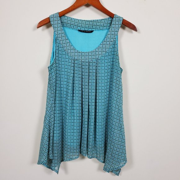 ❤ Zac & Rachel Sleeveless Top Turquoise Size S - Picture 1 of 7
